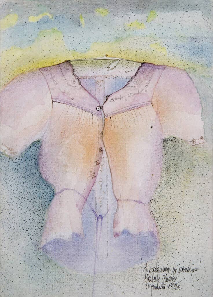 Kolaż Izabelli Kierskiej pt. 'Czekając Na Narodziny' - praca z okresu paryskiego