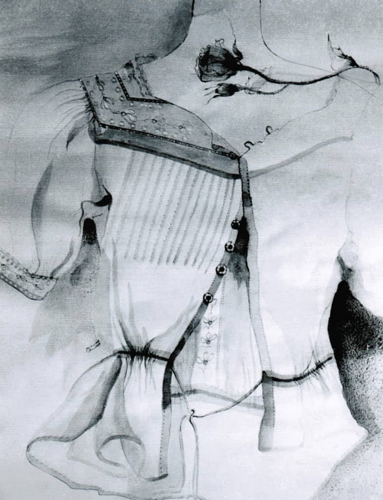 Rysunek Izabelli Kierskiej pt. 'Poemat' - okres paryski, tusz i piórko