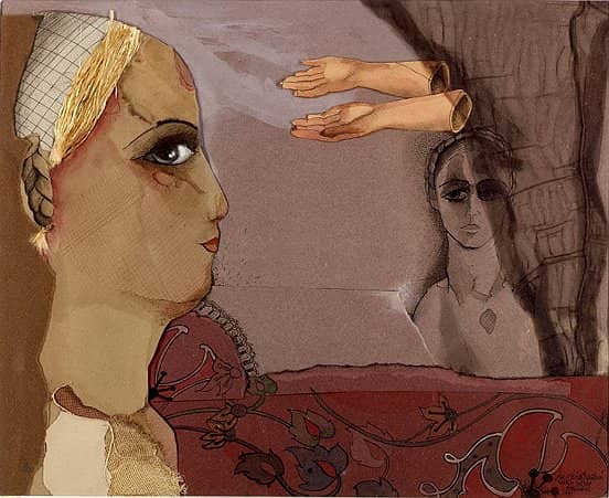 Kolaż Izabelli Kierskiej pt. 'Przeznaczenie' - praca z okresu paryskiego