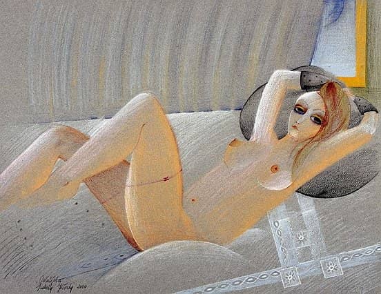 Obraz Izabelli Kierskiej pt. 'Chwile 1' - praca z modelem, akt