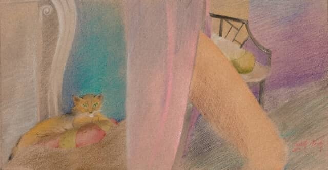 Obraz Izabelli Kierskiej pt. 'Noga' - studium aktu z cyklu 'Chwile'