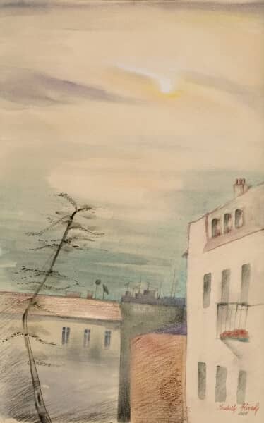 Obraz Izabelli Kierskiej pt. 'Widok Z Okna' - malarstwo przedstawiające widok z okna pracowni