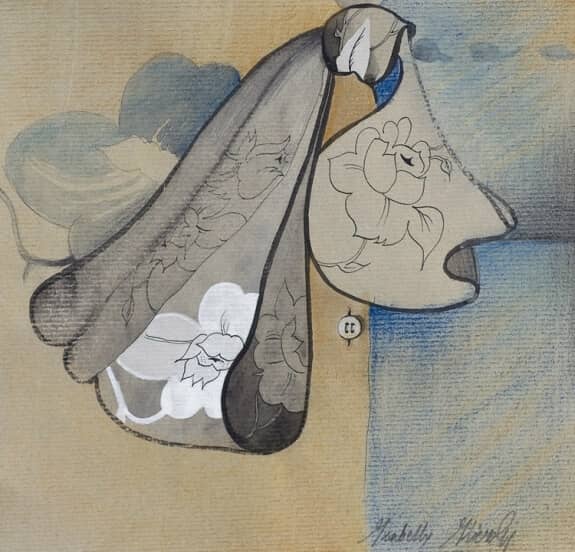 Obraz Izabelli Kierskiej pt. 'Japoński motyw' - malarstwo inspirowane sztuką japońską