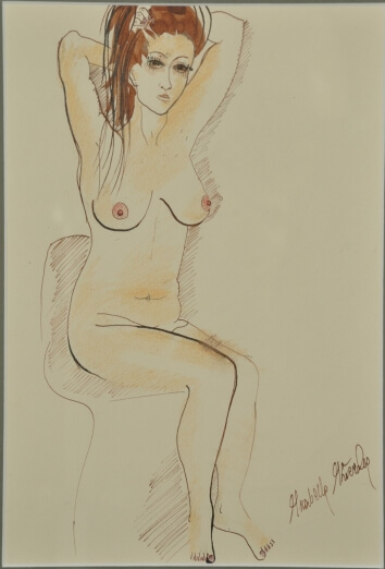 Obraz Izabelli Kierskiej pt. 'Akt W Pracowni 2' - drugi wariant studium aktu