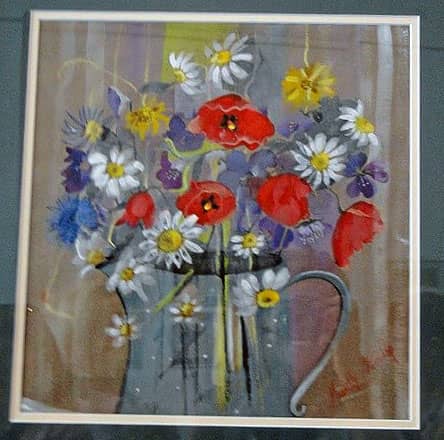 Obraz Izabelli Kierskiej pt. 'Letni Bukiet' - martwa natura z letnimi kwiatami