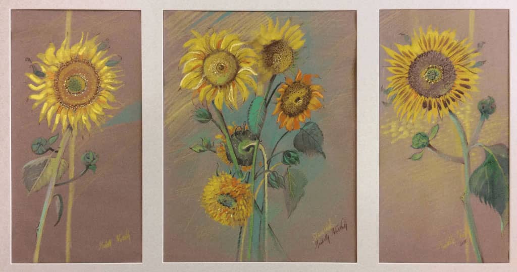 Obraz Izabelli Kierskiej pt. 'Słoneczniki 2' - martwa natura ze słonecznikami