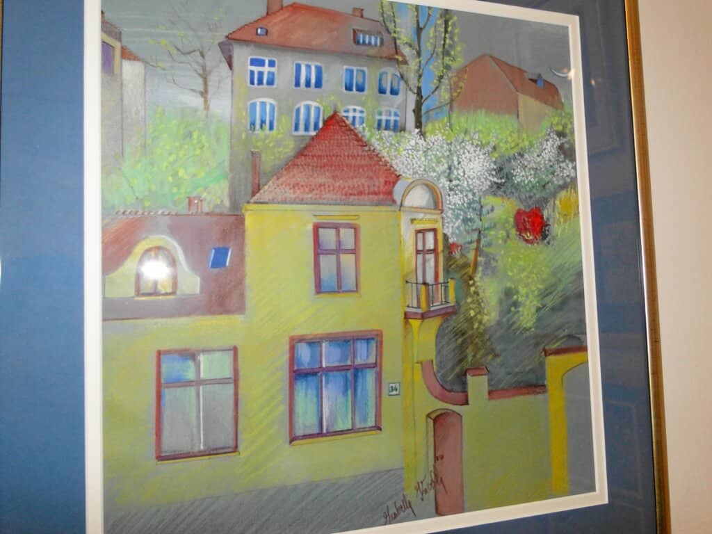 Obraz Izabelli Kierskiej pt. 'Widok Z Okna' - malarstwo przedstawiające widok z okna