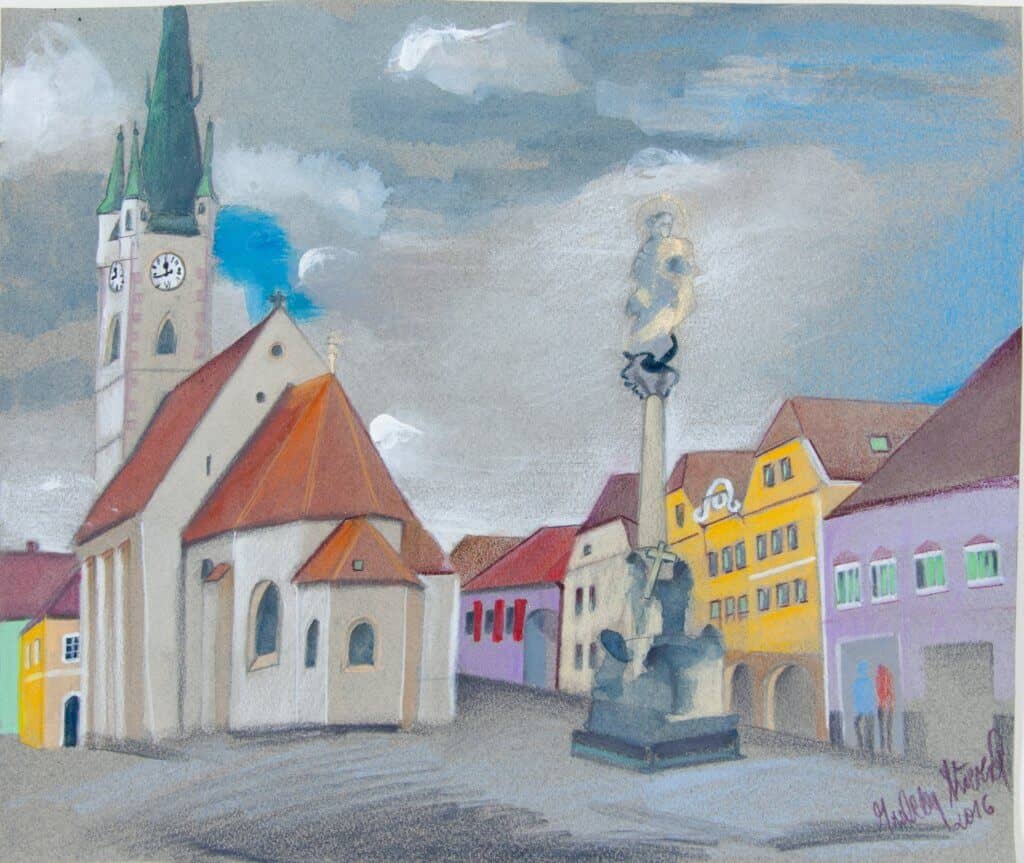 Obraz Izabelli Kierskiej pt. 'Austria 1' - pejzaż z pleneru w Austrii