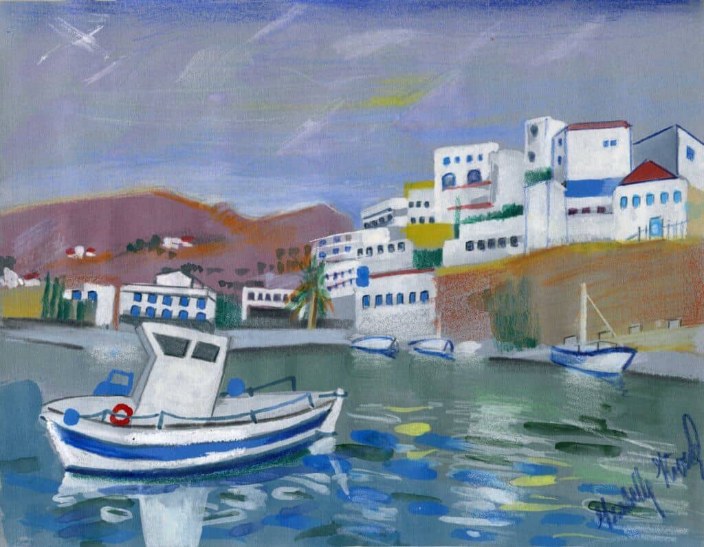 Obraz Izabelli Kierskiej pt. 'Grecja 6' - kolejny pejzaż inspirowany Grecją