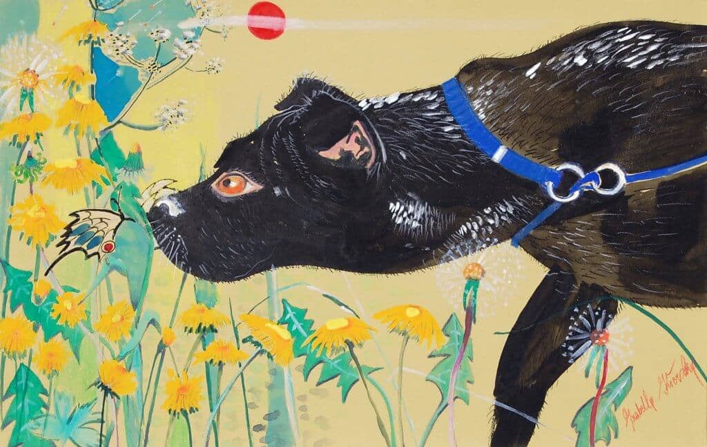 Obraz Izabelli Kierskiej pt. 'Wiosenna Łąka' - pejzaż z wiosenną łąką