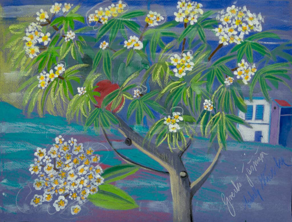 Obraz Izabelli Kierskiej pt. 'Jaśmin Grecki' - martwa natura z jaśminem