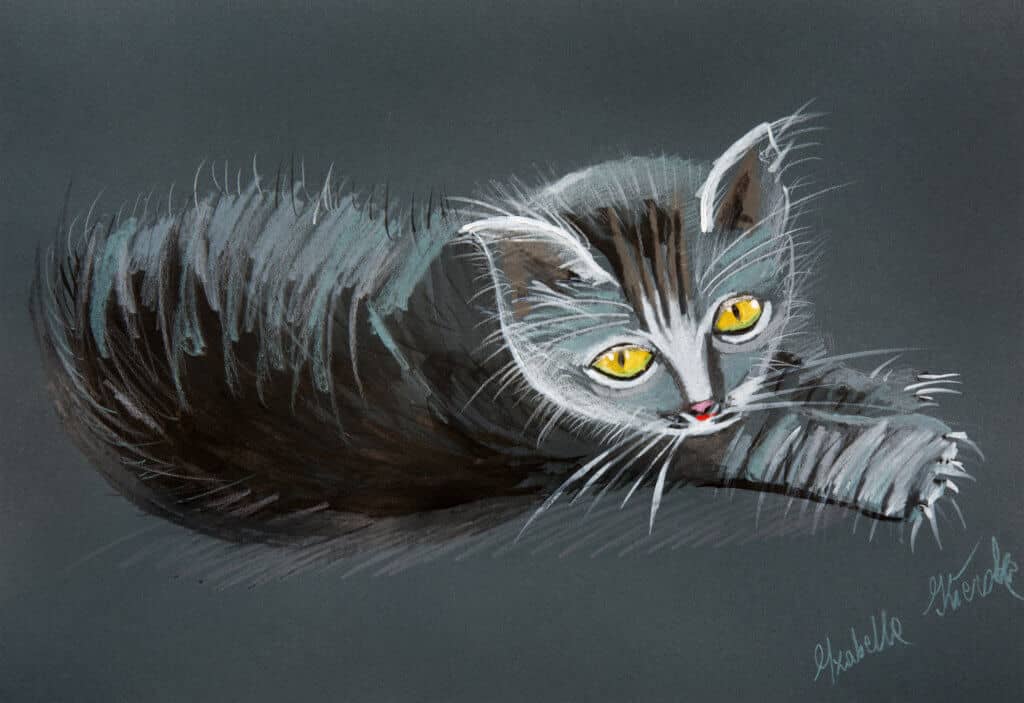 Obraz Izabelli Kierskiej pt. 'Kociątko' - portret małego kota