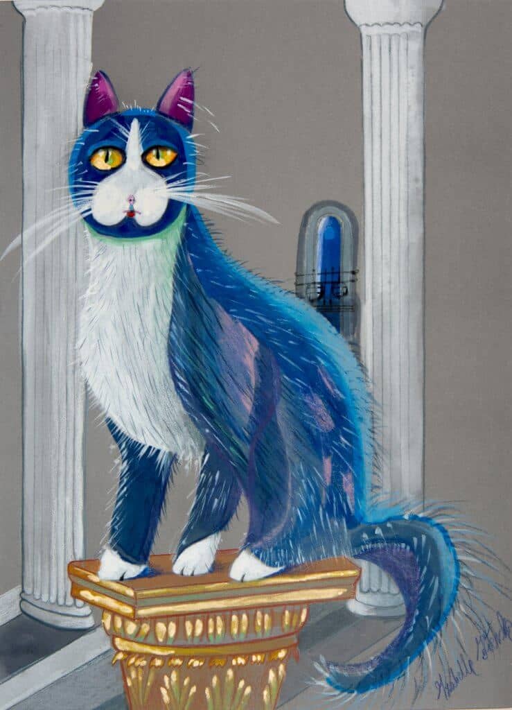 Obraz Izabelli Kierskiej pt. 'Kot Faraona' - portret kota rasy sfinks