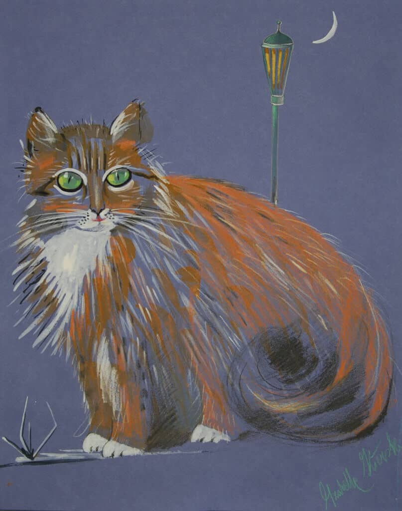 Obraz Izabelli Kierskiej pt. 'Kot Syberyjski' - portret kota syberyjskiego