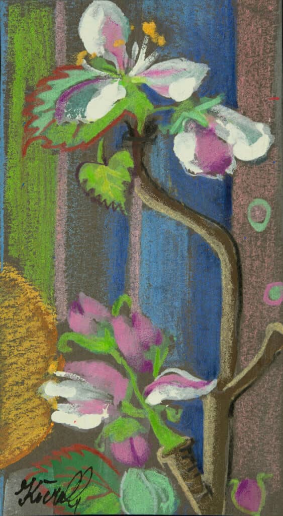 Obraz Izabelli Kierskiej pt. 'Wiosenna Impresja' - impresjonistyczny pejzaż wiosenny