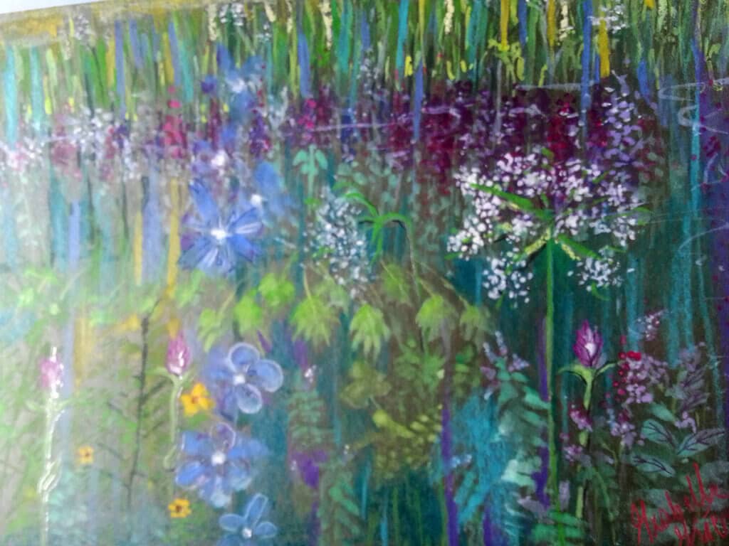 Obraz Izabelli Kierskiej pt. 'Dzika Łąka' - pejzaż z dziką, kwiecistą łąką