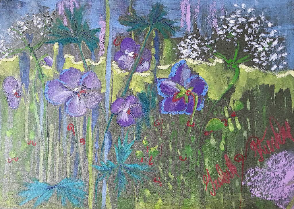 Obraz Izabelli Kierskiej pt. 'Dzika Łąka 5' - piąty obraz z serii pejzaży