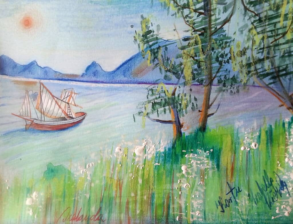 Obraz Izabelli Kierskiej pt. 'Korfu' - pejzaż z greckiej wyspy Korfu