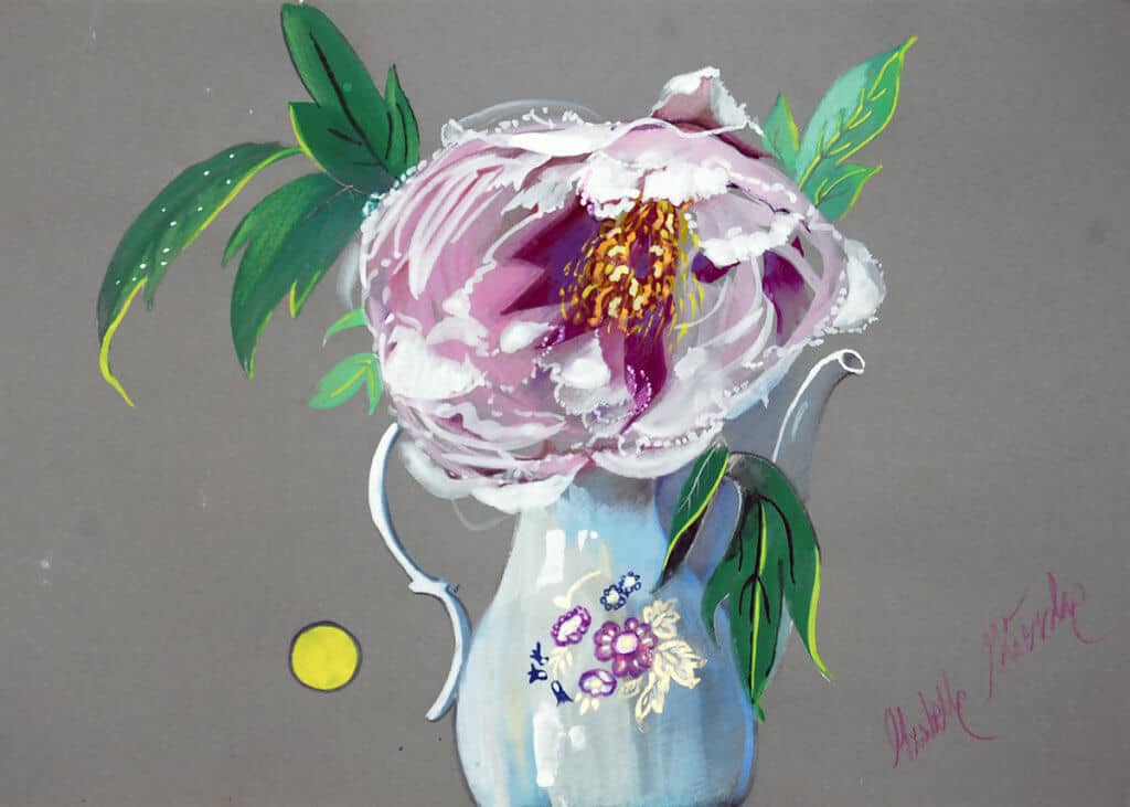 Obraz Izabelli Kierskiej pt. 'Piwonia 2' - drugi obraz z piwoniami