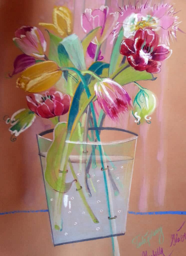 Obraz Izabelli Kierskiej pt. 'Kwiaty 2' - druga kompozycja z kwiatami