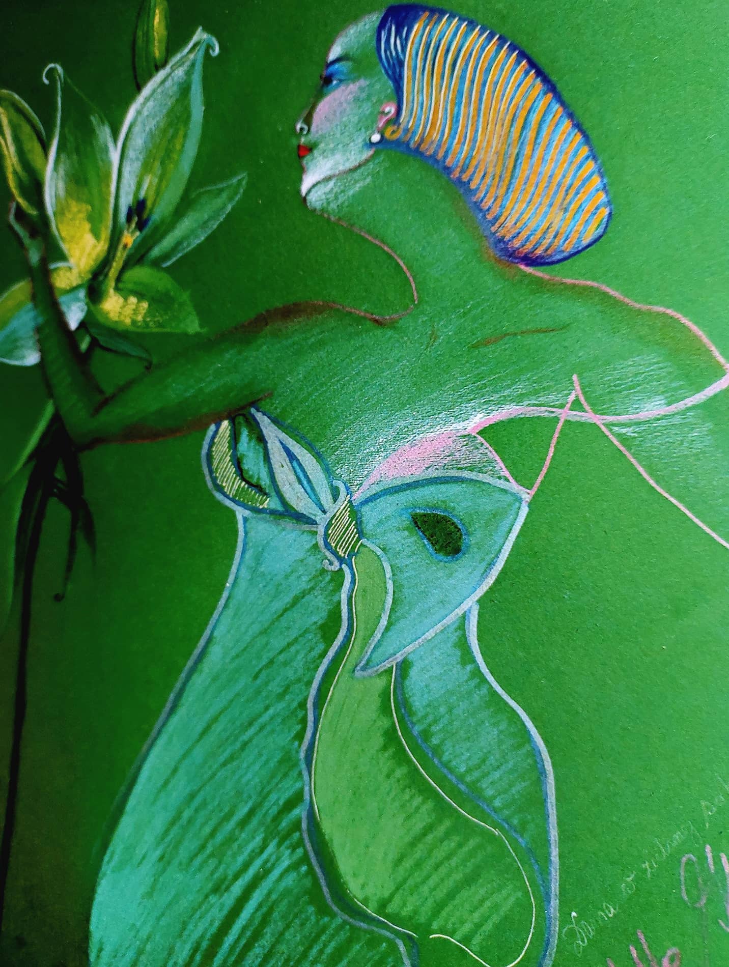 Obraz Izabelli Kierskiej pt. 'Dama w zielonej sukni 2' - drugi portret kobiety w zielonej sukni