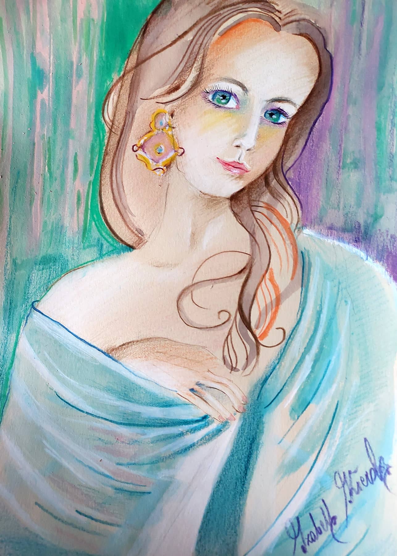 Obraz Izabelli Kierskiej pt. 'Kamila' - portret kobiety o imieniu Kamila