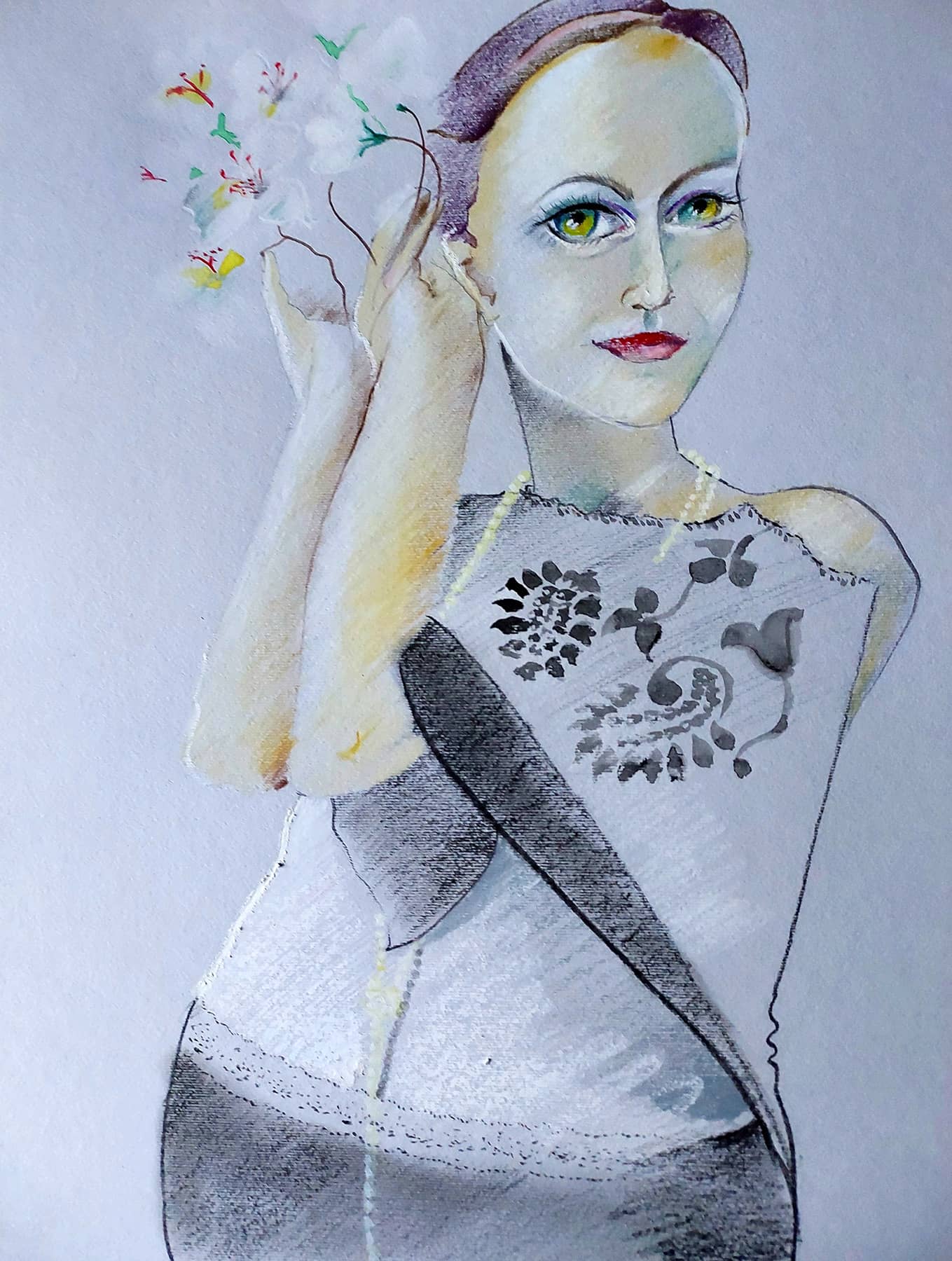 Obraz Izabelli Kierskiej pt. 'Karolina' - portret kobiety o imieniu Karolina