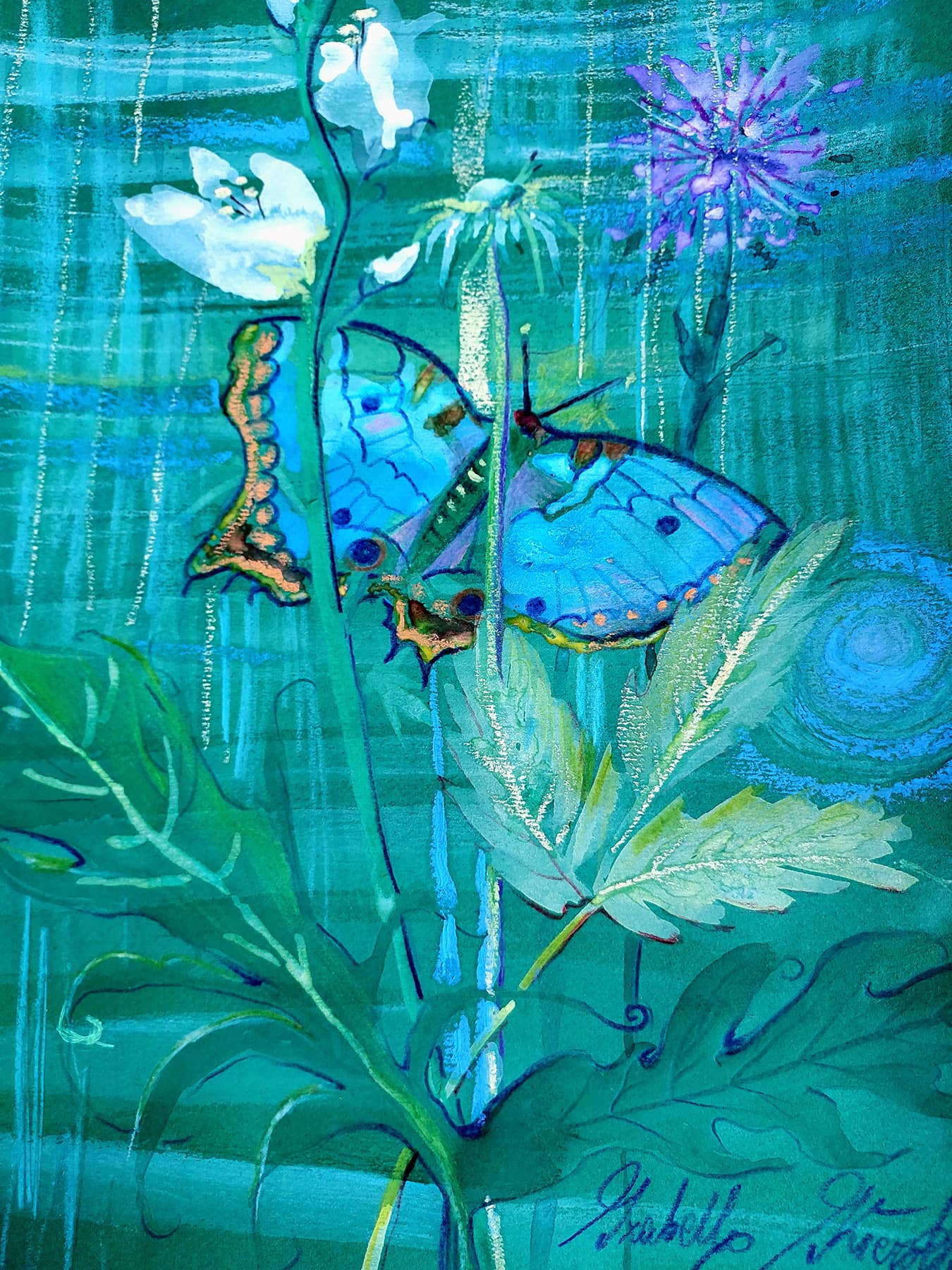 Obraz Izabelli Kierskiej pt. 'Motyl' - malarstwo z motywem motyla