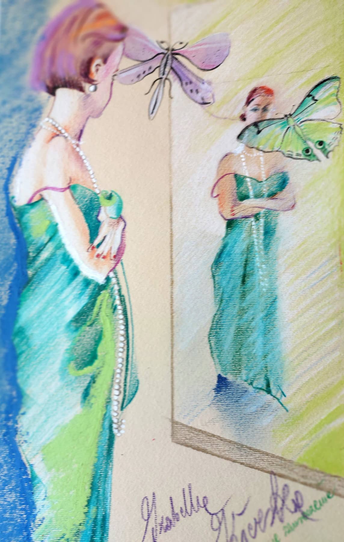 Obraz Izabelli Kierskiej pt. 'Wiosenne zauroczenie' - nastrojowa scena wiosenna